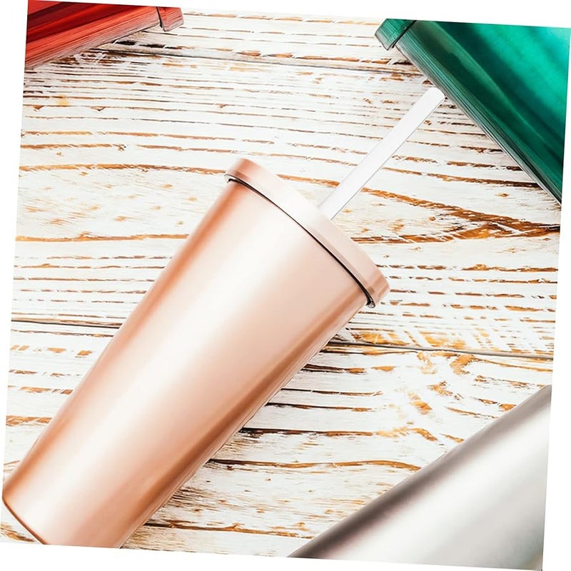 Silicone Straws 8 Pack With Cleaning Brush Flexible Reusable For Hot Cold Drinks - Image 2